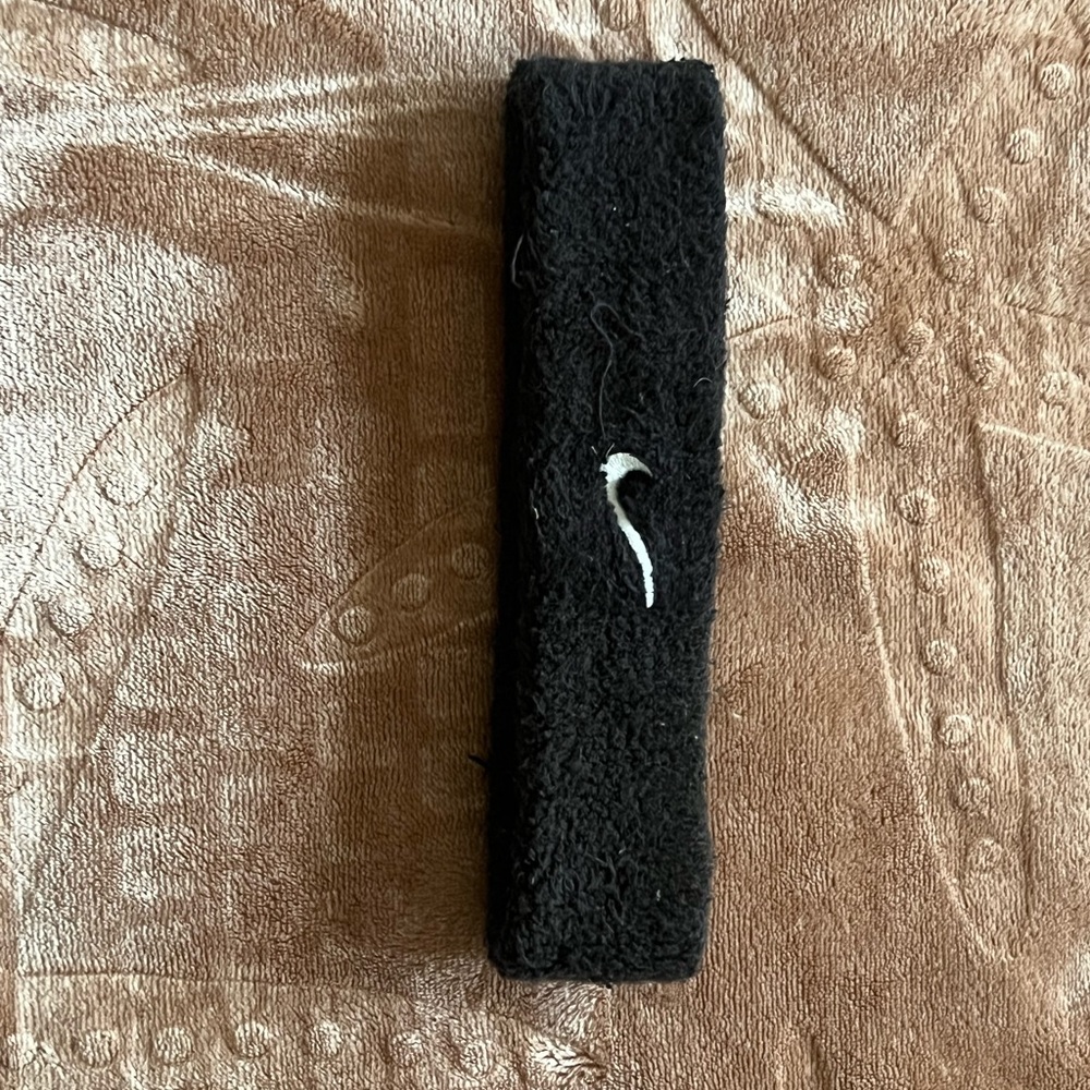 Nike Black Sweatband with White Logo